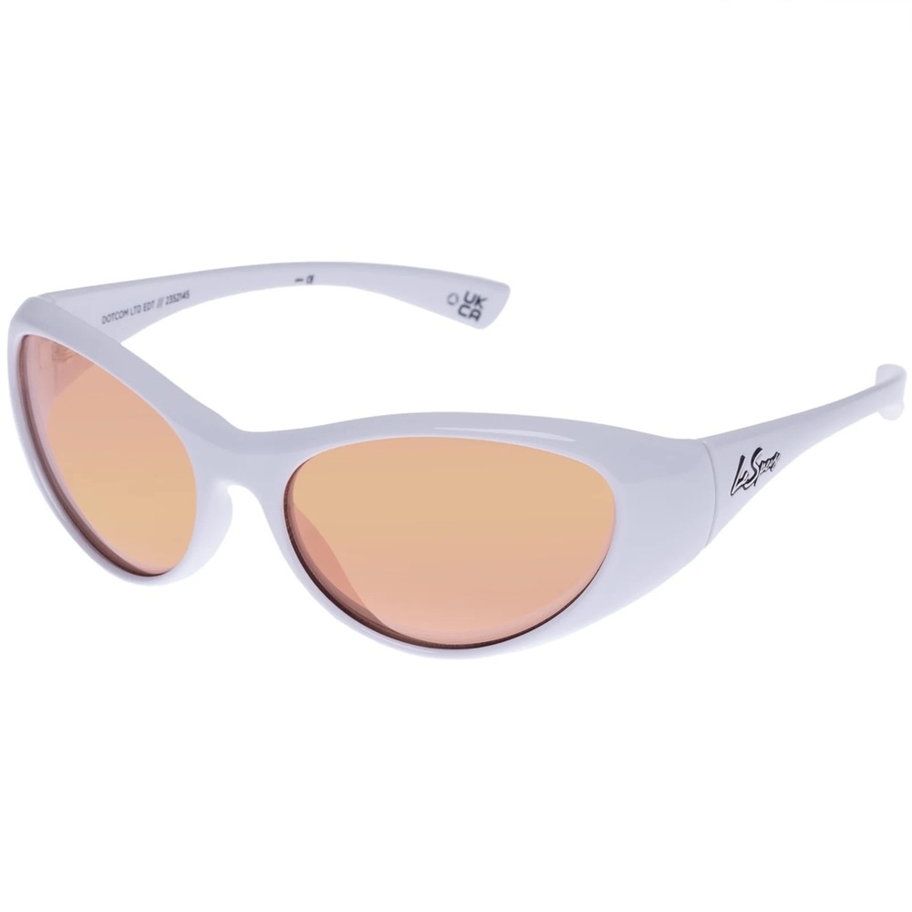 Le Specs White Sunglasses with Orange Lenses